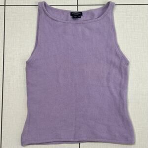 Magaschoni Light Purple Cashmere Blend Sleeveless Tank Top Classic Pastel XL